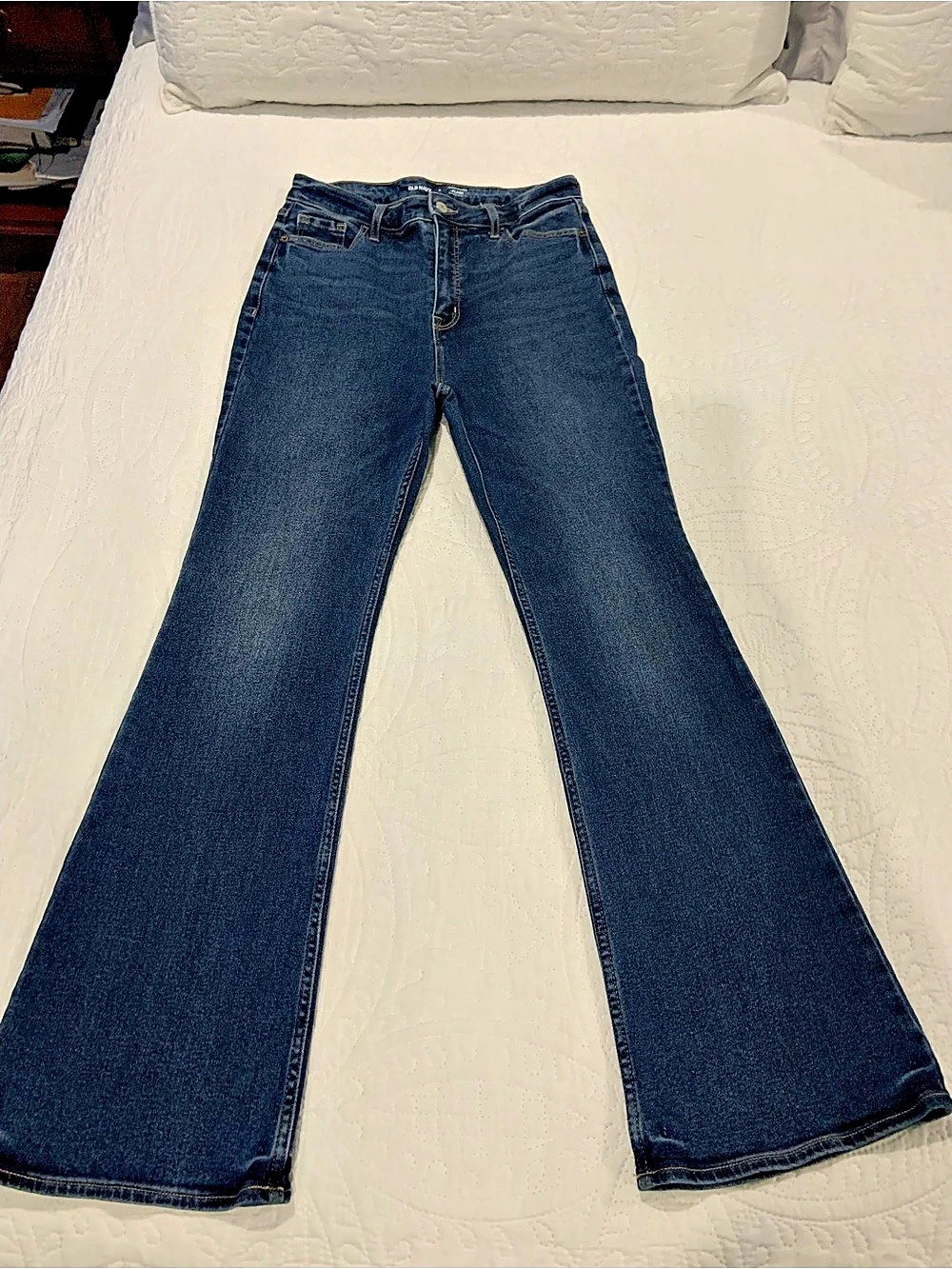 Old Navy Higher High-Rise Flare Secret-Smooth Pockets Jeans Higher Jeans Blue